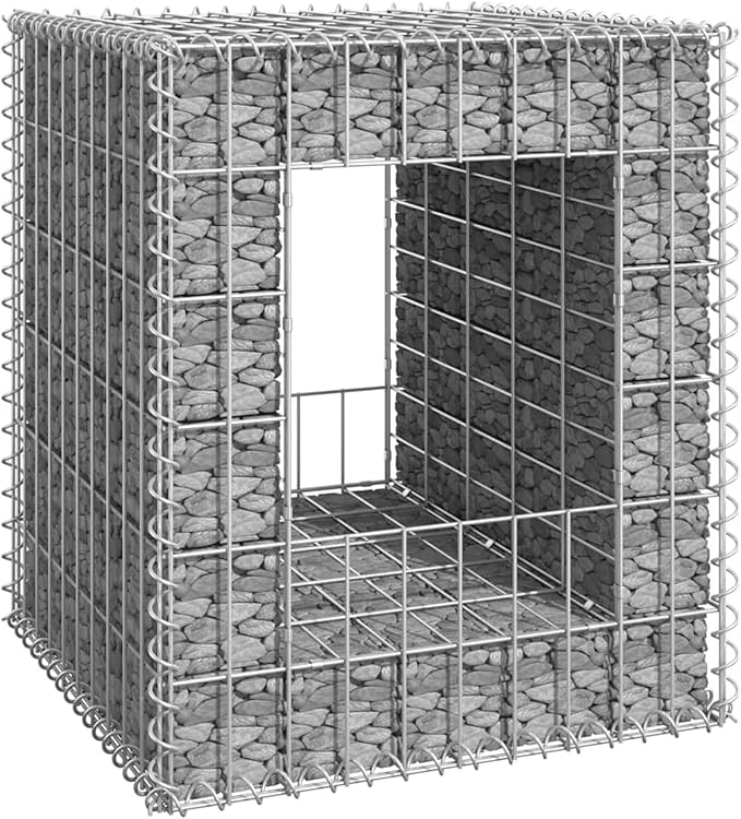 Gabion Basket Post Raised Bed Planter Gabion Wall Gabion Basket Pots Walls Flowers Stand Outdoor Grow Box Gabion Raised Bed 50x50x60 cm Iron