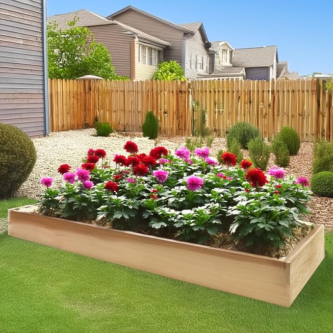 All Things Cedar RG72 6-ft x 2-ft Cedar Raised Garden Box | Expandable Plant Bed, Stackable Wooden Planter - Easy Assembly, Western Red Cedar Build, Outdoor Vegetable Gardening Solution