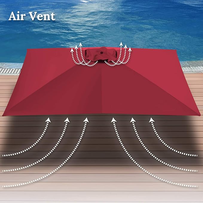 BenefitUSA Top Cover Replacement Umbrella Canopy for 10ft x 6.5 ft 6 ribs Patio Umbrella Outdoor Market (Canopy Only)