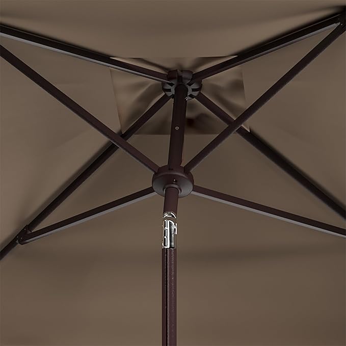 Safavieh Outdoor Elegant Valance White and Black 7'6" Square UV Protected Umbrella, White/Black