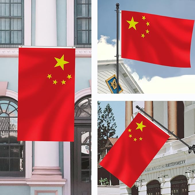 China Flag 3x5 FT Heavy Duty Chinese Flag Double Stitched Vivid Color Fade Proof Outdoor Decor With Brass Grommets(China)