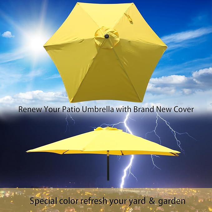 Goodgoods 9ft Patio Umbrella Replacement Canopy Market Umbrella Top Outdoor Umbrella Canopy (2pcs/package)