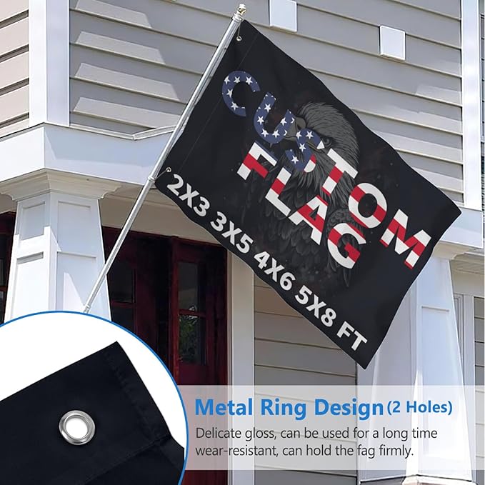 Custom Flag 3x5 Ft Double Sided for Outdoors - Design Your Logo/Photo/Picture/Text - Personalized Flags Room Wall Decoration - Customized Flags Gift for Outside Indoor
