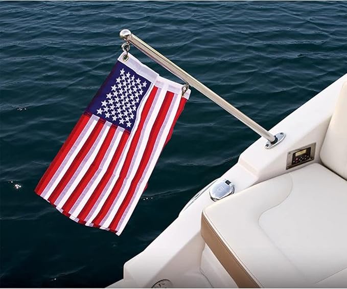 TOPFLAGS American USA Boat flag 16x24 US Flag - Heavy Duty Outdoor Unite States Flags Embroidered Stars Sewn Stripes with Brass Grommets