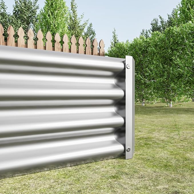Metal Raised Garden Bed for Outdoor Use, 6 ft x 3 ft x 1 ft Rectangle Planter Box for Vegetables, Flowers, and Herbs - Silver (Silver with 8x4x1ft)
