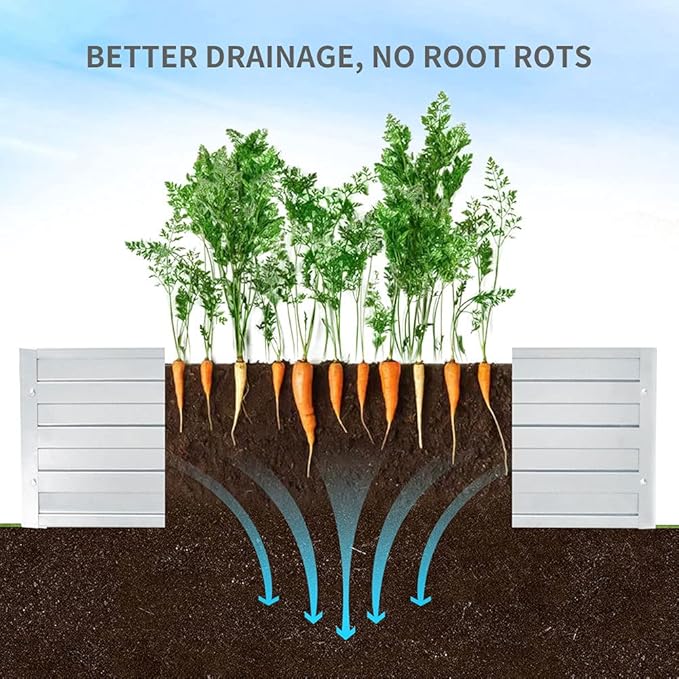 DIY Galvanized Raised Garden Beds 6 Pack, Easy DIY Metal Planter Boxes for Grow Fruit and Root Vegetables Flower
