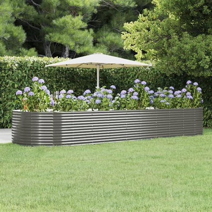 Garden Raised Bed Steel Welded Wire Landscape Retaining Wall Fencing Galvanized, 176 x 55.1 x 26.8 in