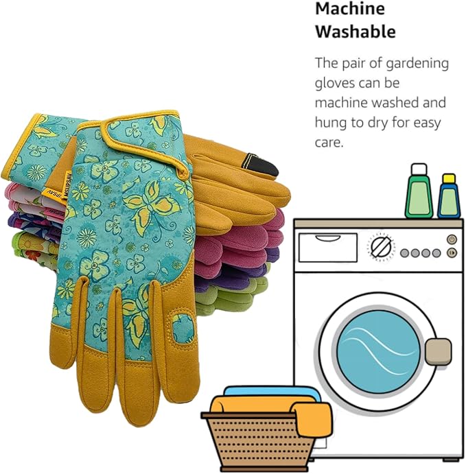 Thorn Proof&Puncture Resistant Gardening Gloves with Grip,Garden Glove for Women, Leather Yard Work Gifts