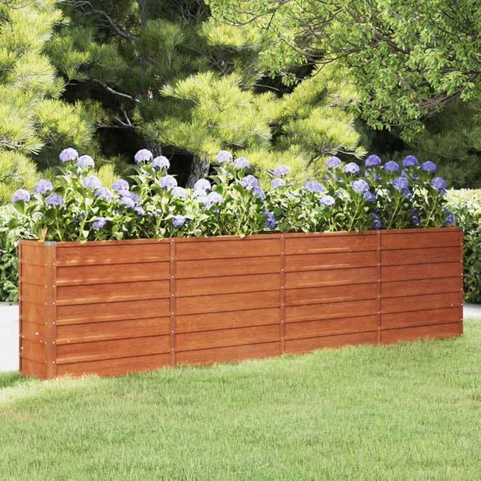 Garden Raised Bed Rusty Corten Steel Large Durable Outdoor Planter pots Porch Decor for Terrace Garden