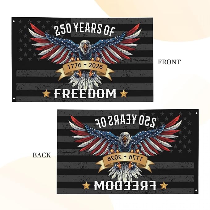 250 Years America Flag – 3x5 FT US 250th Anniversary Flags 1776-2026 Merchandise Banner – 250 Anniversary USA Flag with Grommets – Outdoor Patriotic Yard Decor