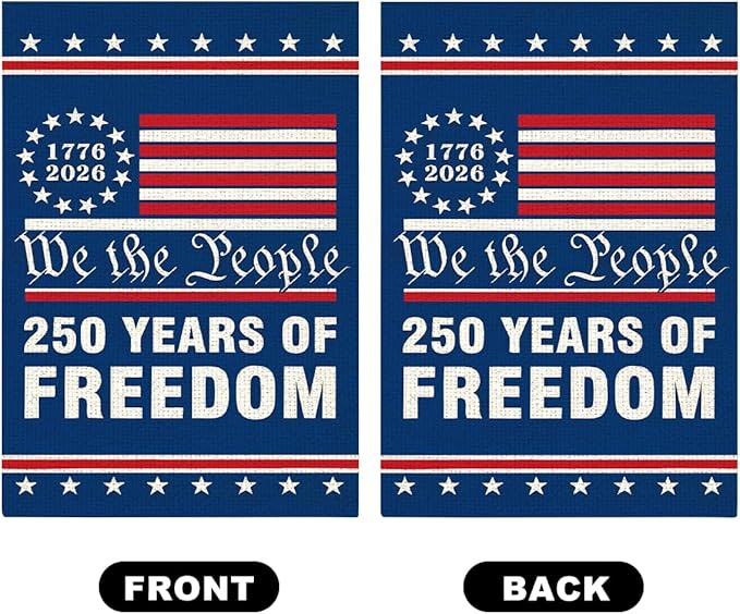 250th Anniversary USA Garden Flag for Outside 1776-2026 Patriotic American Flag Double-Sided Waterproof Yard Flag 12x18 Inch 4th of July Decorations USA 250th Anniversary Merchandise 2