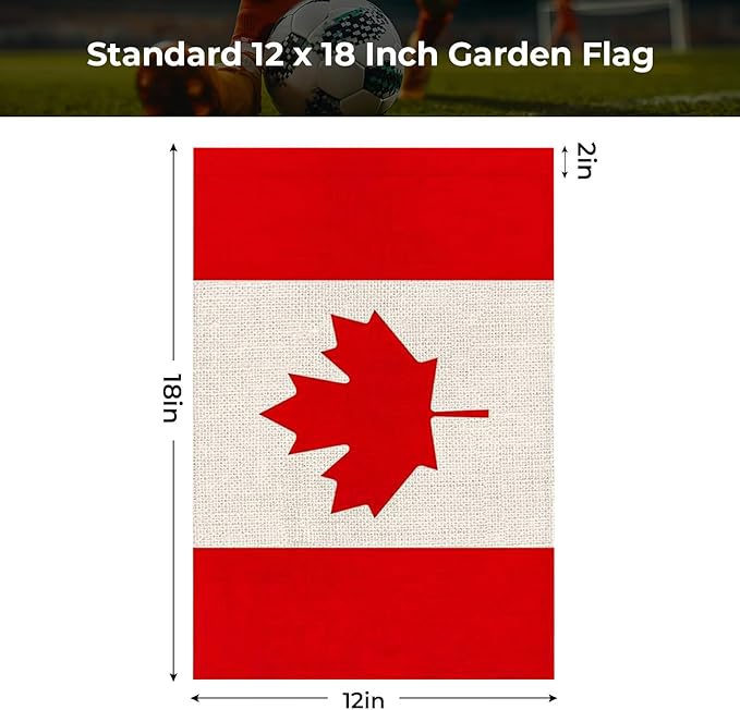 Canada Garden Flag 12 x 18 Inch, Canadian Yard Flag Double Sided Burlap Outdoor Decor for Porch, Lawn, Mailbox, National Celebrations