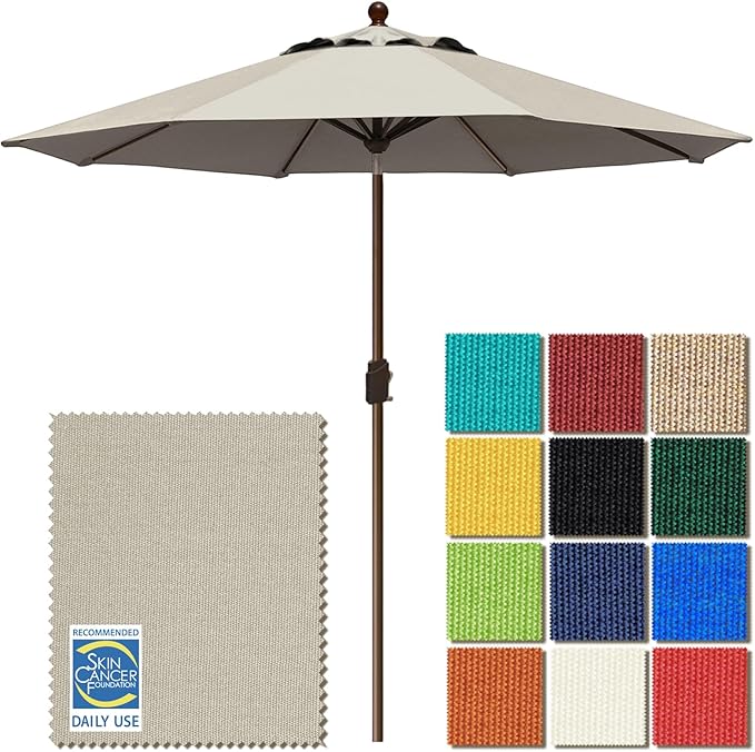 EliteShade USA 10-Year-Non-Fading 9Ft Market Umbrella Patio Umbrella Outdoor Table Umbrella with Ventilation, Antique Beige