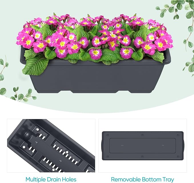 Vertical Garden Planter 3 Tier Raised Garden Bed Herb Planter Outdoor Standing Garden Planter Box with Drainage Holes Removable Tray for Patio Balcony Porch Grey