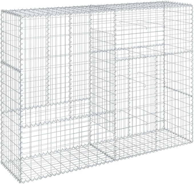 Galvanized Iron Mesh Gabion Basket with Cover 78.7"x19.7"x59.1" Large Outdoor Raised Garden Bed Planter Box for Landscaping, Retaining Walls & Privacy Screens