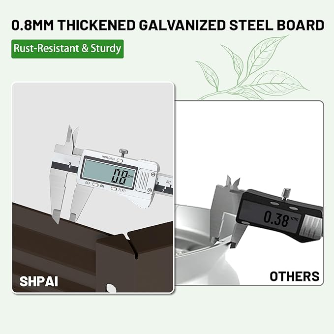 Galvanized Raised Garden Bed, 8X4X1.5FT Outdoor Metal Planter Box Raised Garden Bed, Raised Bed Planters, Large Elevated Raised Beds for Gardening Vegetables Fruits Herbs Flowers -Brown