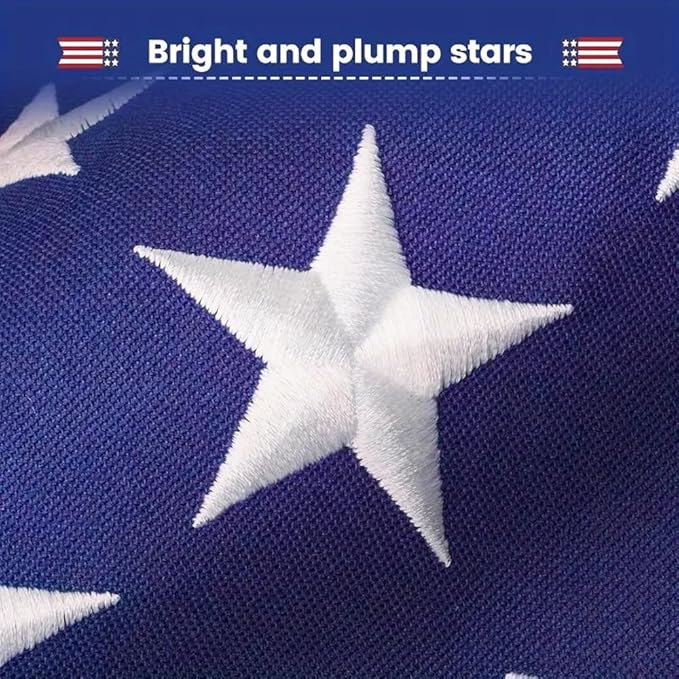 Heavy Duty Spun Polyster American Flags 4x6 FT for Outside,Tearproof Super Tough Series，Fade Resistant All Weather US Flags 4 x 6 Outdoor,Waterproof and High Wind USA Flag-Embroidered Stars, Sewn Stripes, Brass Grommets