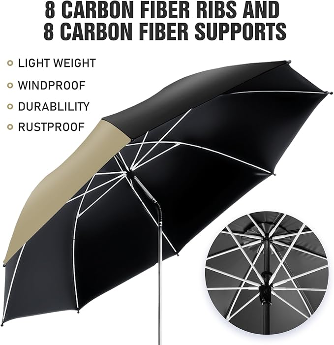 2 Pack Beach Umbrella with 360 Universal Clamp, UPF50+ Umbrella Outdoor Patio Sun Protection for Chairs, Beach &Patio Use (Not Include Chair)