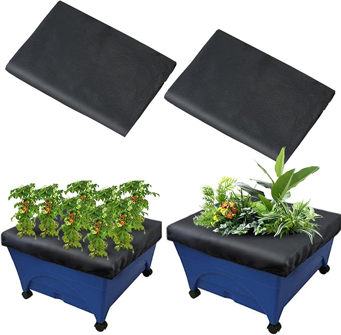 2 Pack City Pickers Replacement Mulch Cover, 20" x 24" Black Planter Box Cover with Elastic City Picker Raised Bed Cover for Garden Planters Boxes (Black)