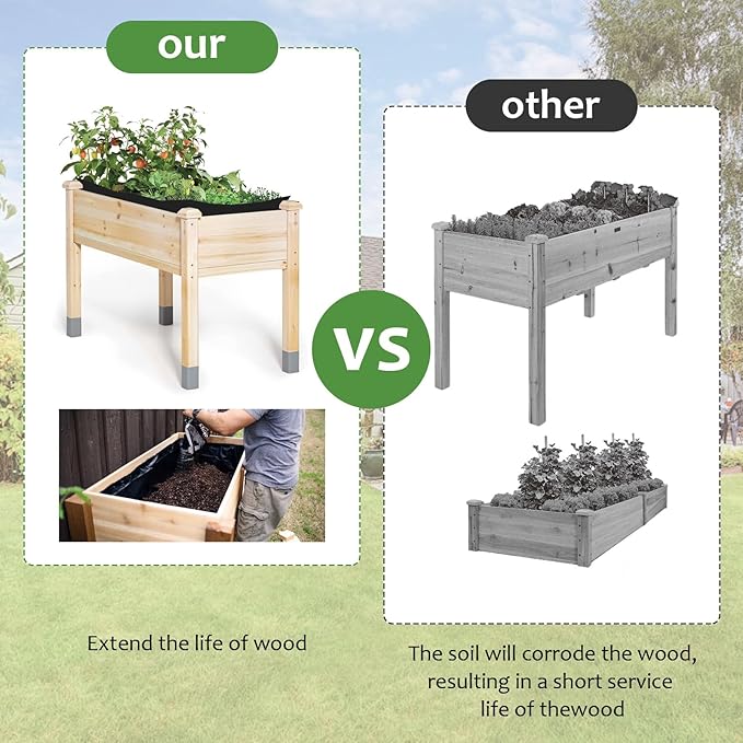 Qivine Raised Garden Bed Liner, Waterproof Raised Flower Bed Planter Liner, 5Ft x 7Ft Rectangle Grow Bags with Breathable and Reusable for Yard, Vegetables, Patios, Decking