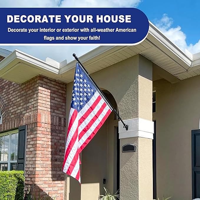 Us Flag 3 x 5 Heavy Duty Outdoor, American flag 600d,Flag Front Porch,Non Fading American Flag, Longest Lasting,with Embroidered Stars Reinforced Material , Brass Grommets,Sewn Stripes-Unmatched Durability in Any Weather.