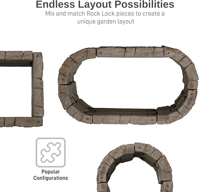 RTS Home Accents Rock Lock Landscape Edging and Border End Rock Set with 18-Inch Spike (Pack of 3)