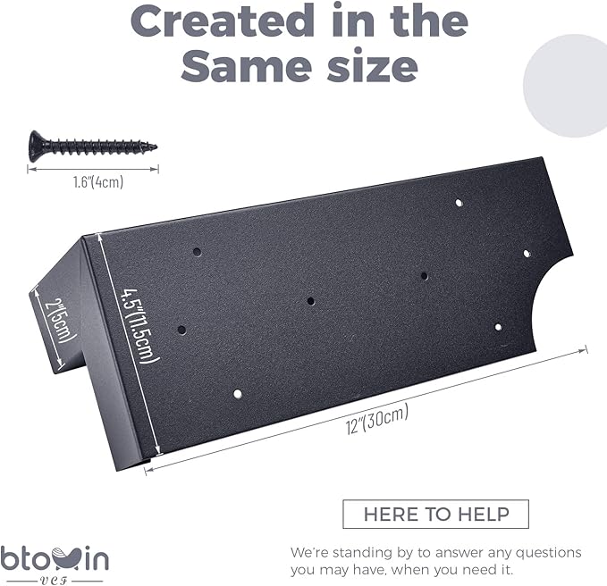4 Set Raised Garden Bed Corner Brackets, 12" x 2"Raised Bed Corners with Screws Fits Lumber up to 2 Inch x 12 Inch in Size, Rust Resistant Metal Connectors for Vegetable Planter Garden