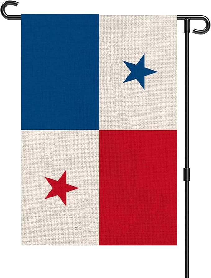 Panama Garden Flag 12 x 18 Inch, Panamanian Yard Flag Double Sided Burlap Outdoor Decor for Porch, Lawn, Mailbox, National Celebrations