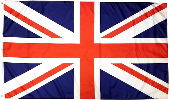 3x5 British Flag with Two Brass Grommets 100% Polyester , UK Flag , United Kingdom Flag , Union Jack Flags , English Flag England Flag Union Flag 3x5 English Flag United Kingdom Flag Britain Flag 3x5