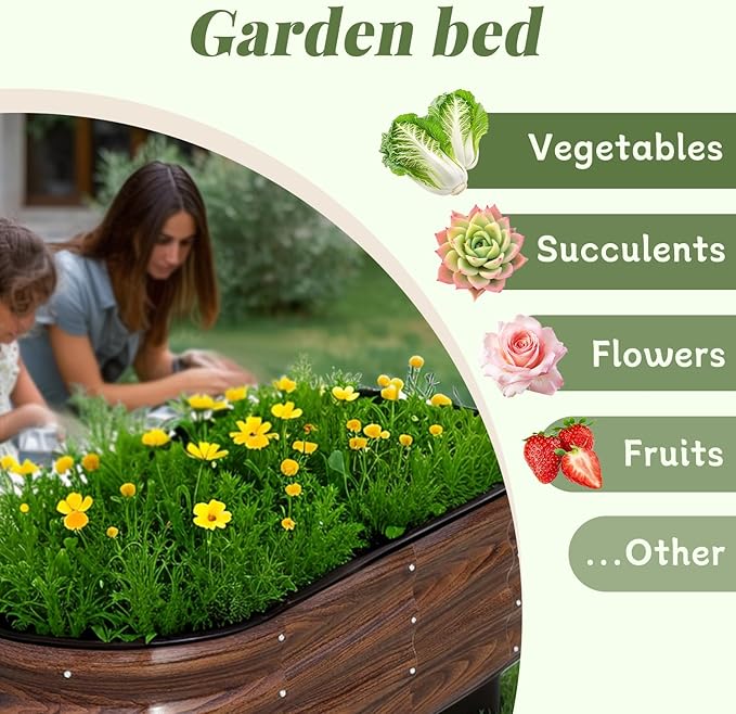 2 Pack Raised Garden Bed, Raised Beds for Gardening Outdoor for Vegetables and Flowers Ground Planter Box, Galvanized Metal Planter Grow Garden Box，4x2x1ft