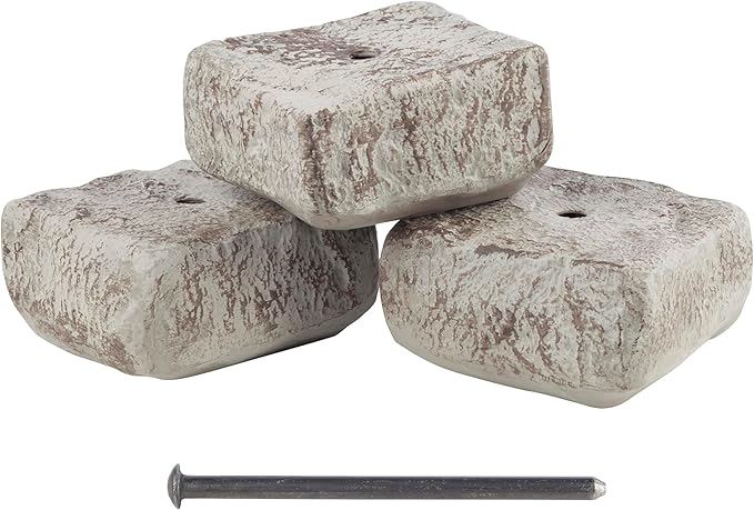 RTS Home Accents Rock Lock Landscape Edging and Border End Rock Set with 18-Inch Spike (Pack of 3)