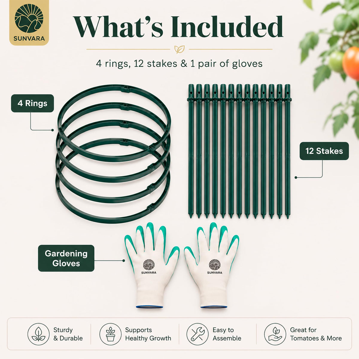 Tomato Cages Heavy Duty Garden Trellis for Raised Beds & Pots
