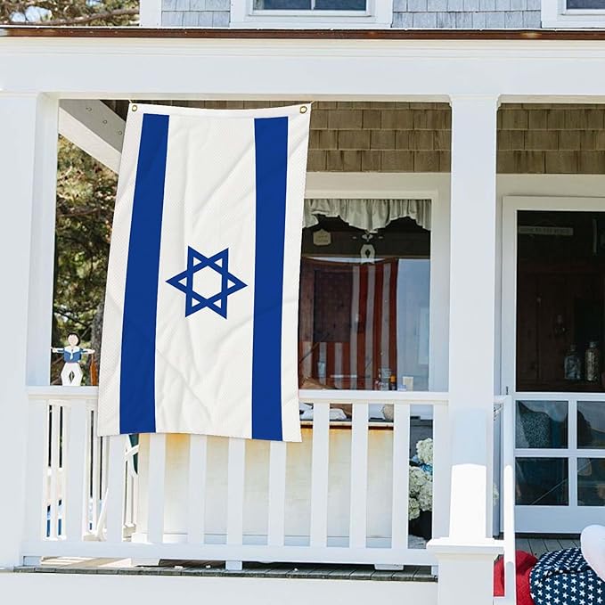 3x5 Feet Israel Israeli Flag Outdoor Gardens Man Cave College Car Decor Double Stitched Edges Vivid Colors and Polyester Fabric Israel Flag With 2 Brass Grommets (pk6)