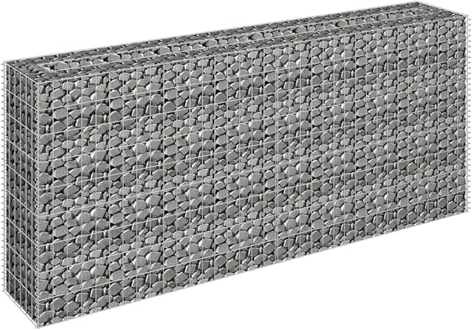 Galvanized Steel Gabion Raised Bed Gabion Planter Steel Fencing Wire Patio Flower Plant Bed Basket Stone, Ideal for Garden and Patio, 70.9"x11.8"x35.4",-201