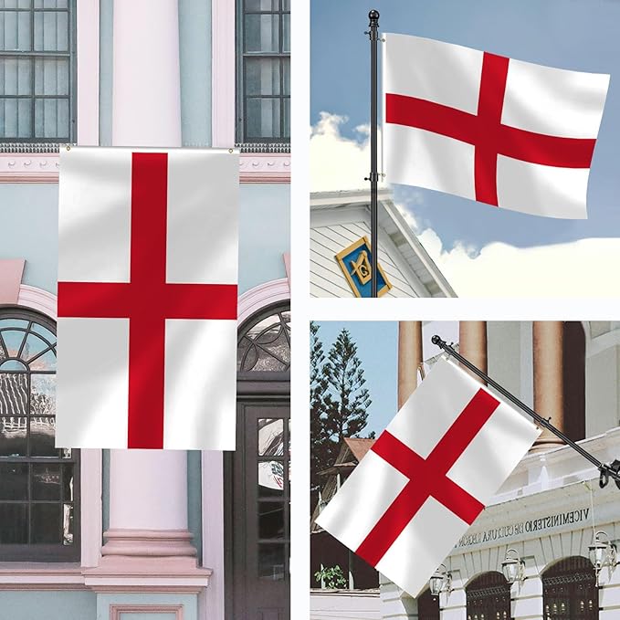 England Flag 3x5 FT Heavy Duty English Flag Double Stitched Vivid Color Fade Proof Outdoor Decor With Brass Grommets(England)