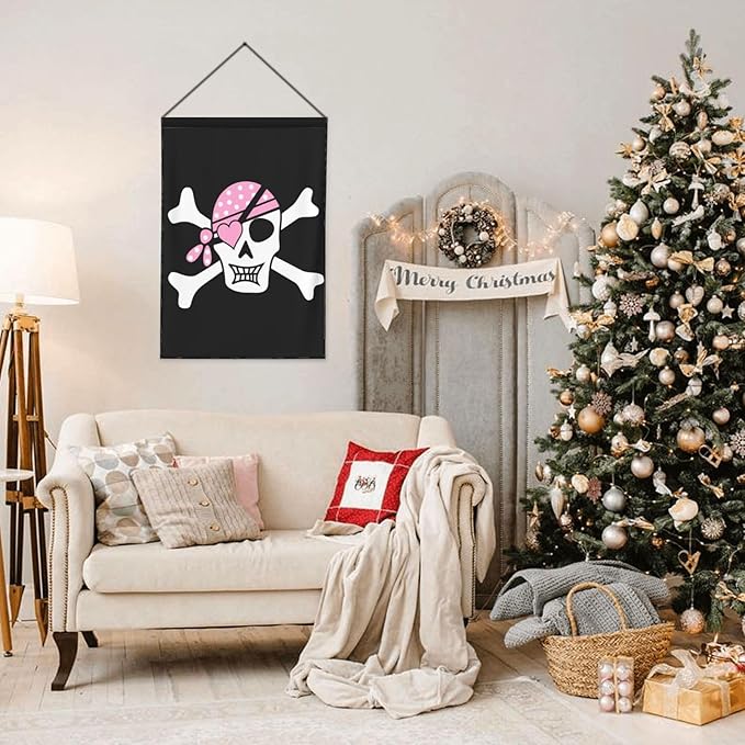 Siiuuol Pink Girl Pirate Skull Garden Flag 28 X 40 In Outdoor Outside Mini Yard Flag House Flags Banner Farmhouse Sign For Home Garden Decoration