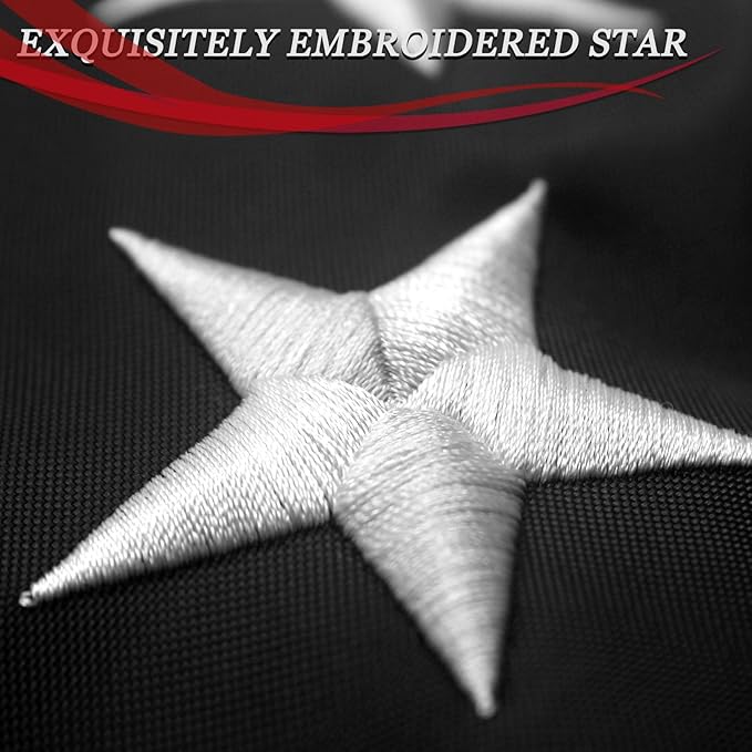 Thin Red Line Flag 3x5 Ft Firefighter American Flag 340D Heavy Duty Outdoor Black Red and White Honoring Firefighters and EMTs, Embroidered Stars with 2 Grommets
