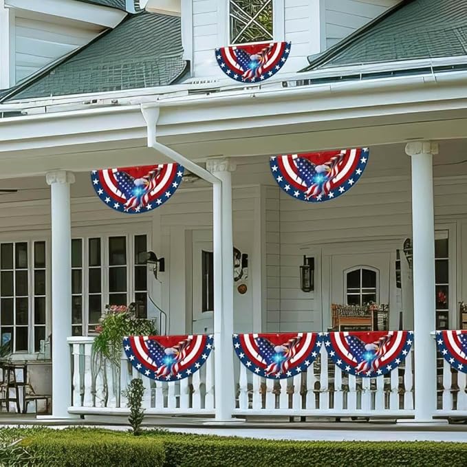 American Flag Patriot Eagle Christian Cross Non-Pleated Fan Flag MLN2846FL, Suitable for Outdoor and Indoor