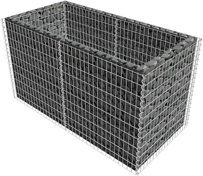 YAFF Gabion Raised Bed Steel 70.9"x35.4"x39.4" Silver (58.08lbs)