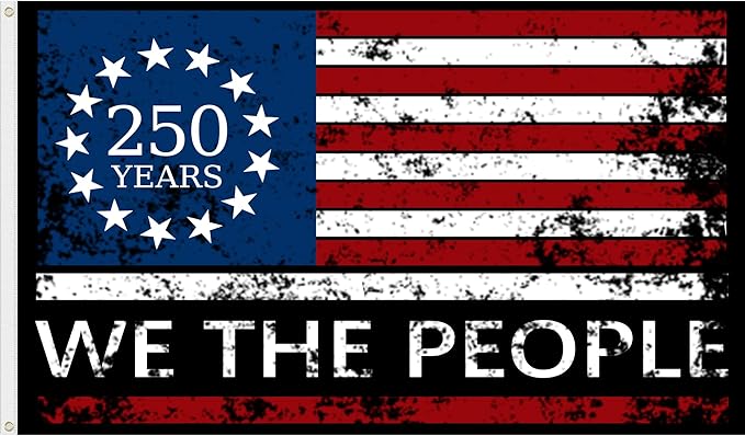 250 Year American Anniversary Flag, 3x5 Ft Double Sided American Flag, 1776-2026 250 Years Outdoor Anniversary Banner Decorations with 2 Brass Grommets (A6)