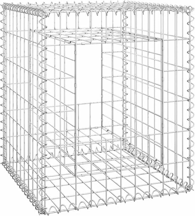 Gabion Basket Post Raised Bed Planter Gabion Wall Gabion Basket Pots Walls Flowers Stand Outdoor Grow Box Gabion Raised Bed 50x50x60 cm Iron