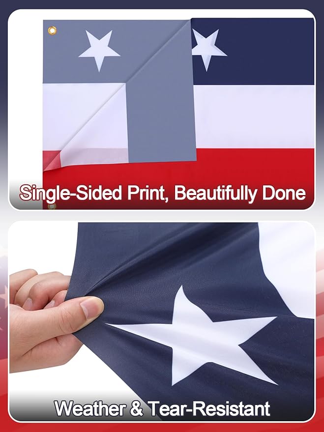 4th of July Decorations Outdoor Patriotic Bunting with Grommets - Star Patriotic Banner Flag for 250th Anniversary Outside Porch Fence, Red White and Blue Decorations, 2 Packs, 1.6ft x 19.7ft
