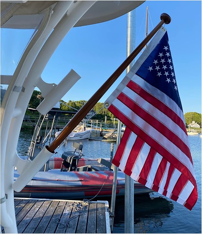 TOPFLAGS American USA Boat flag 16x24 US Flag - Heavy Duty Outdoor Unite States Flags Embroidered Stars Sewn Stripes with Brass Grommets