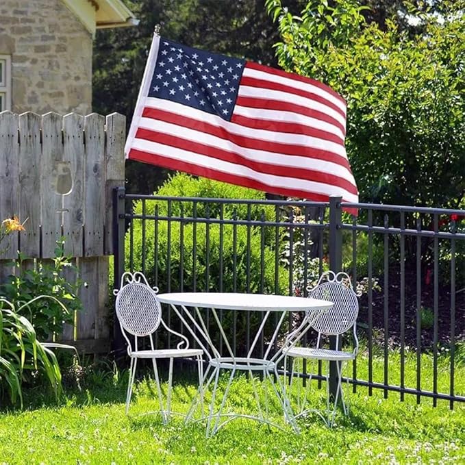 Heavy Duty Spun Polyster American Flags 3x5 FT for Outside,Tearproof Super Tough Series,Fade Resistant All Weather US Flags Outdoor,Waterproof and High Wind USA Flag-Embroidered Stars,Brass Grommets