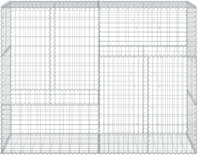Galvanized Iron Mesh Gabion Basket with Cover 78.7"x19.7"x59.1" Large Outdoor Raised Garden Bed Planter Box for Landscaping, Retaining Walls & Privacy Screens