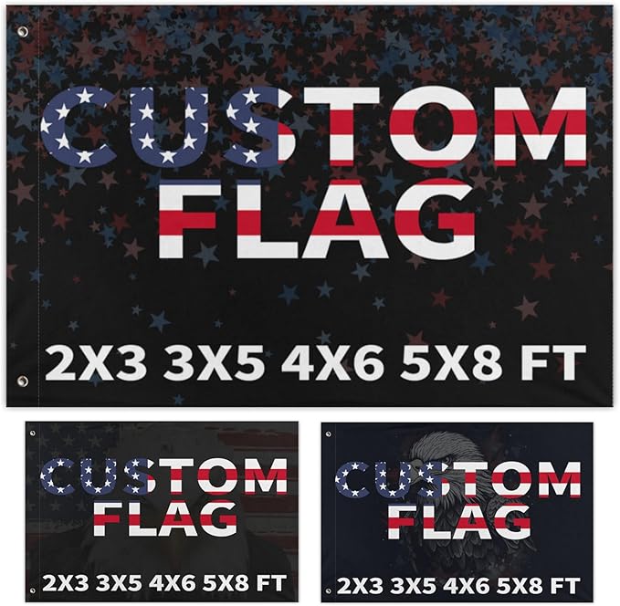 Custom Flag 3x5 Ft Double Sided for Outdoors - Design Your Logo/Photo/Picture/Text - Personalized Flags Room Wall Decoration - Customized Flags Gift for Outside Indoor