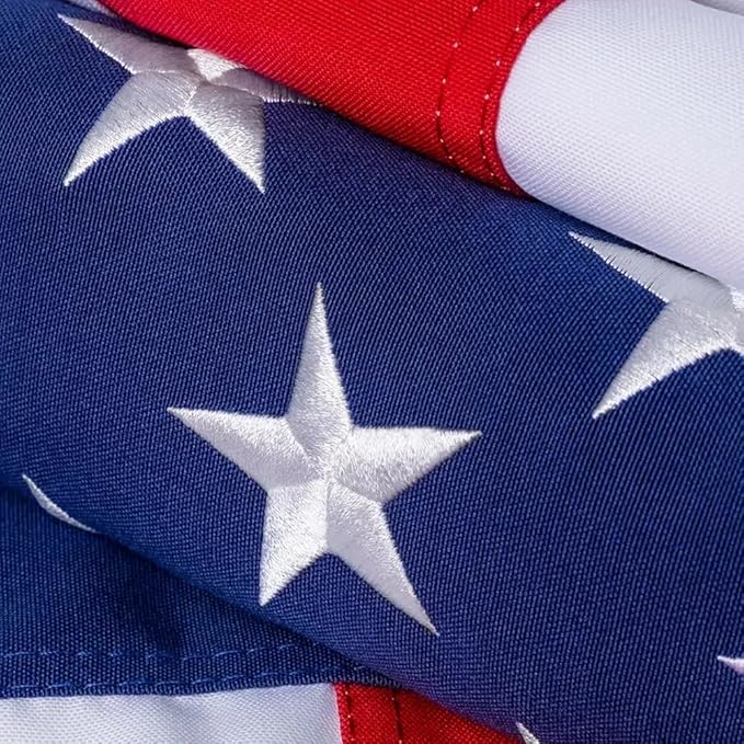 Heavy Duty Spun Polyster American Flags 4x6 FT for Outside,Tearproof Super Tough Series，Fade Resistant All Weather US Flags 4 x 6 Outdoor,Waterproof and High Wind USA Flag-Embroidered Stars, Sewn Stripes, Brass Grommets