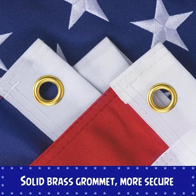 Heavy Duty Spun Polyster American Flags 4x6 FT for Outside,Tearproof Super Tough Series，Fade Resistant All Weather US Flags 4 x 6 Outdoor,Waterproof and High Wind USA Flag-Embroidered Stars, Sewn Stripes, Brass Grommets