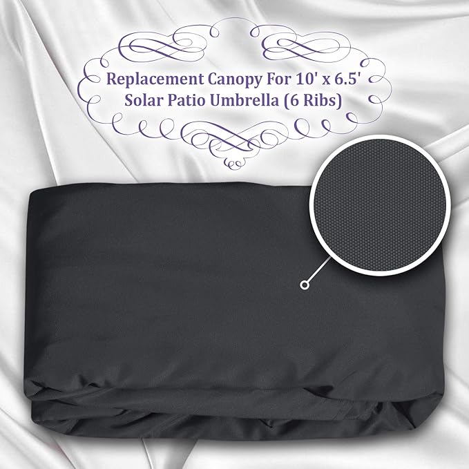 BenefitUSA Top Cover Replacement Umbrella Canopy for 10ft x 6.5 ft 6 ribs Patio Umbrella Outdoor Market (Canopy Only)