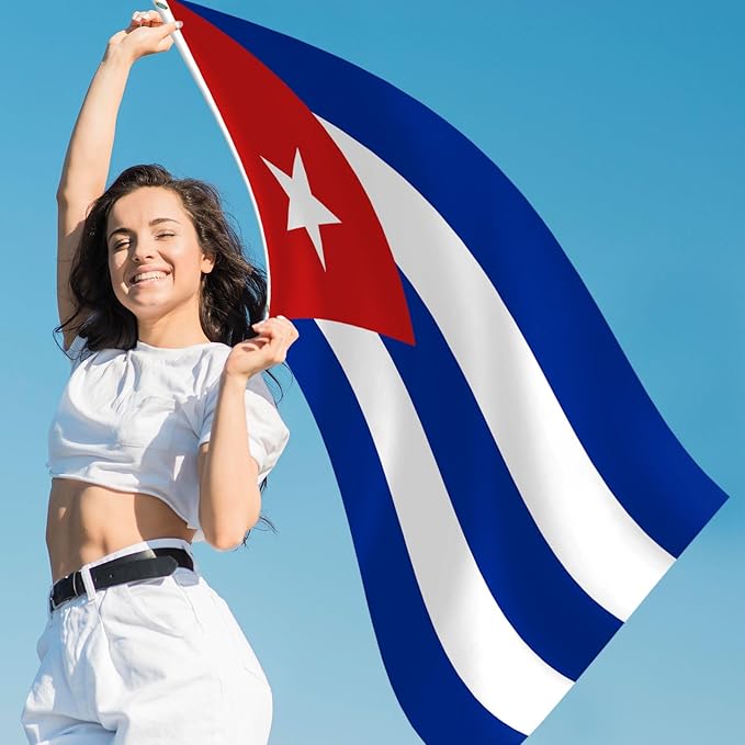 Cuban Flag 3x5 FT Heavy Duty Cuba Flag Double Stitched Vivid Color Fade Proof Outdoor Decor With Brass Grommets(Cuba)